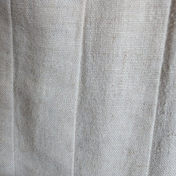 St John Collection Beige Linen Blend Pleated Skirt Silk Waistband Size 10 - Picture 5 of 10